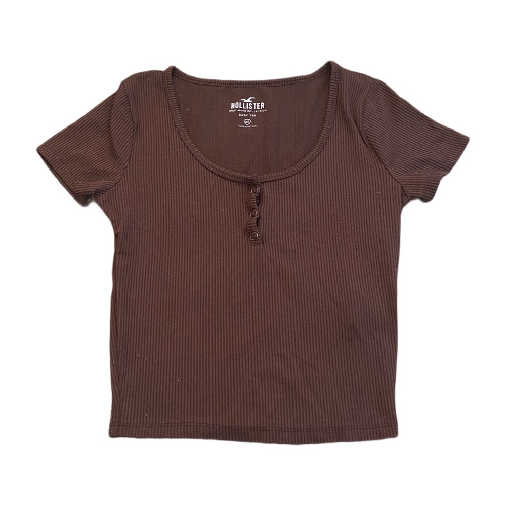 Ribbed Brown Hollister Tee